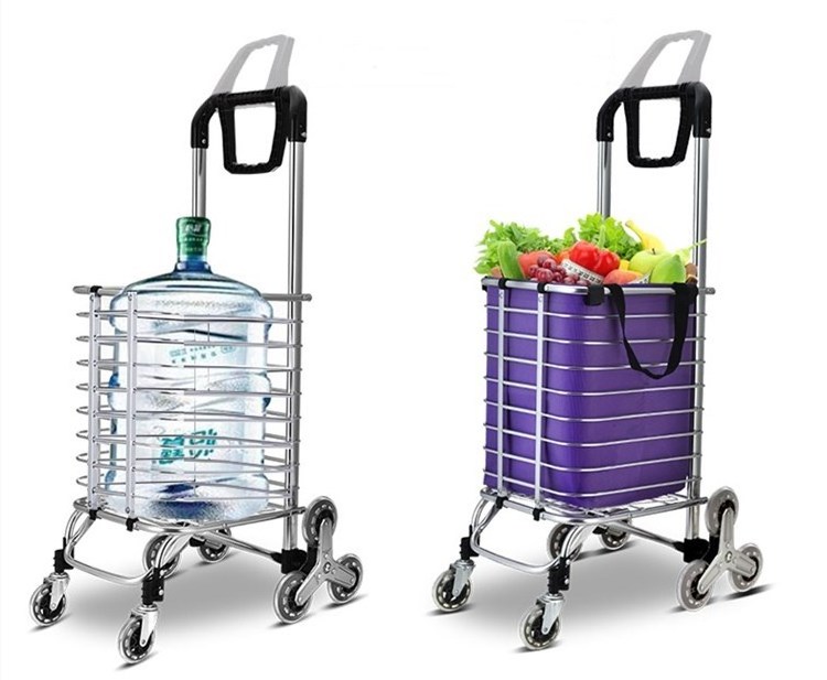 High Quality Foldable Stair Climbing Shopping Cart Trolley With Waterproof Oxford Cloth Bag And 8 Crystal Wheels