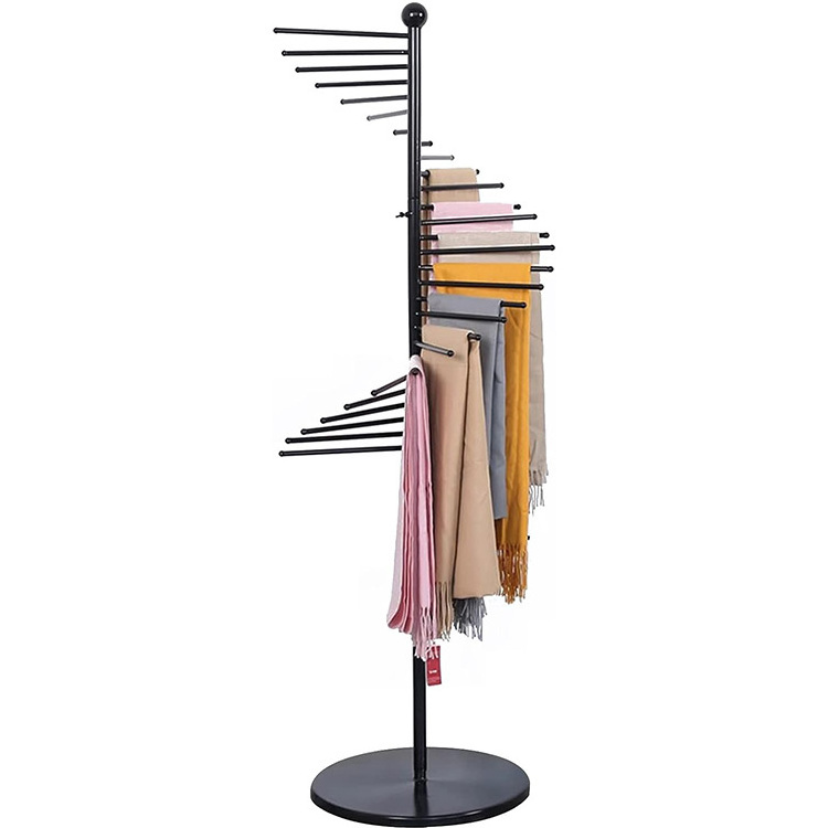 Freestanding Metal Scarf Holder Display Rack with Spiral Design Belt Shawl Hanger  Organizer for Clothing Store Commercial Home