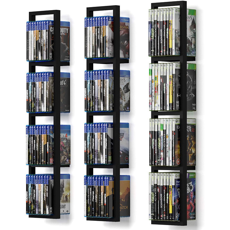 Space 3 Pack Floating Shelves for Wall 34 Inch Video Games CD DVD Storage Shelf Cube Organizer Shelf Living Room