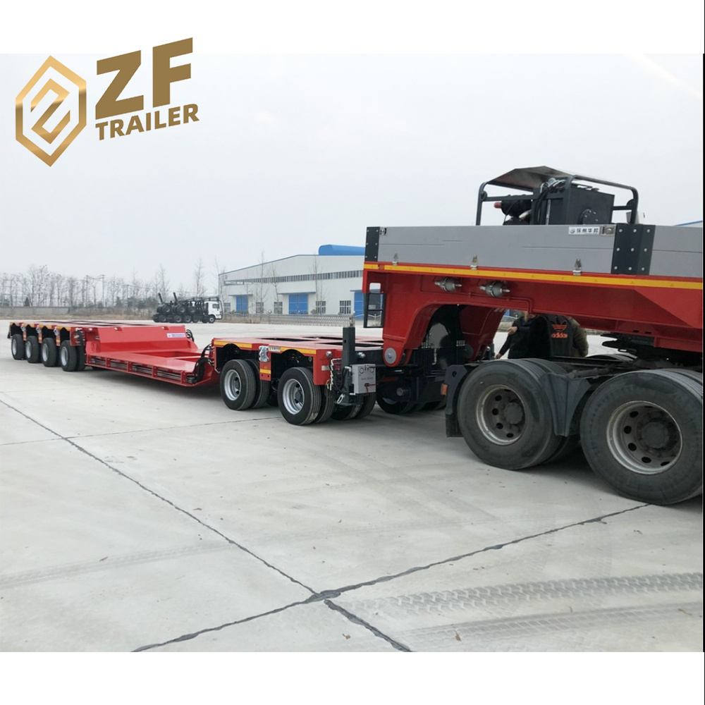 Heavy Duty 100-200 Tons Flatbed Floor Modular Low Bed Trailer