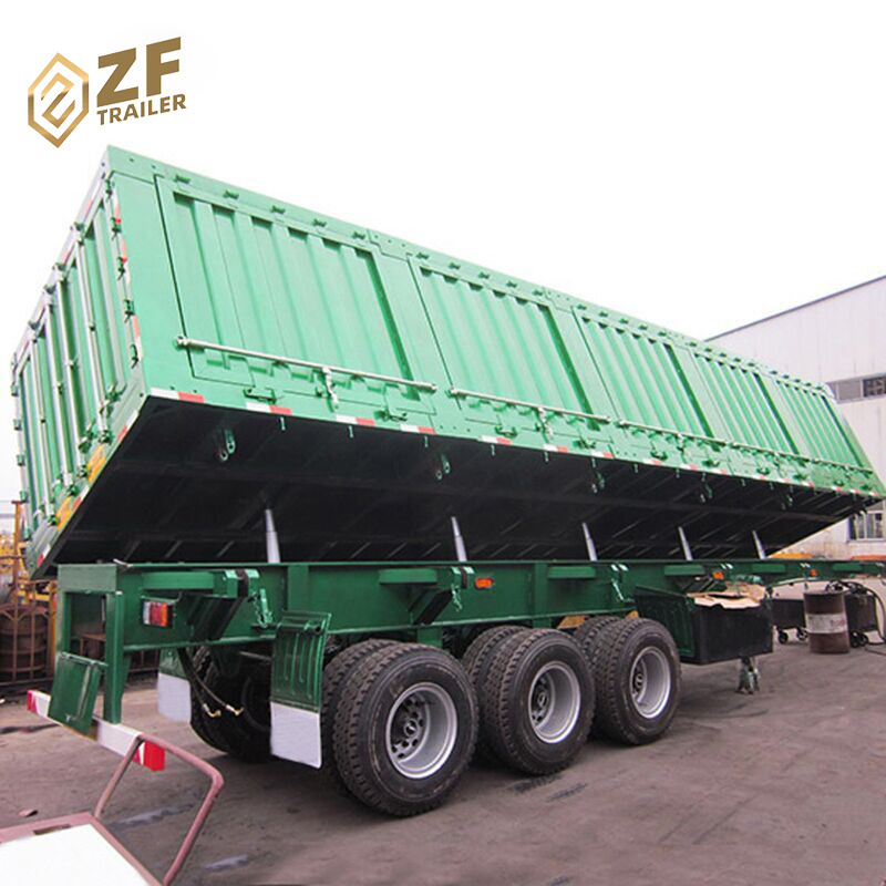 80Tons 90Tons 3 Axles 34 ton Side Tipper Semi Truck Trailer For Sale In South Africa