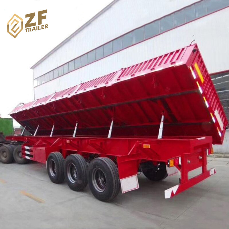 80Tons 90Tons 3 Axles 34 ton Side Tipper Semi Truck Trailer For Sale In South Africa