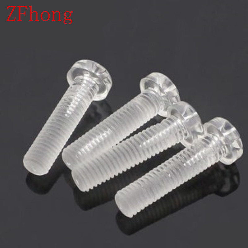 m3 m4 m5 m6 Phillip Cross Transparent Plastic Bolt Screw with Nut