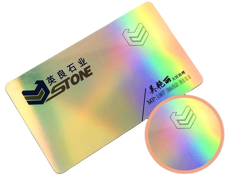 Custom Plastic Business Card Holographic Display Embossed Printing Credit Card Size Pvc Cards