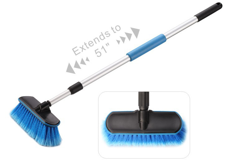 Soft bristles adjustable telescopic car wash brush  soft hog hair bristle car wash brush