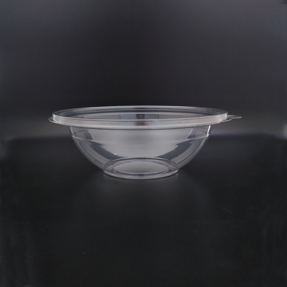 1000 ml 32 oz Disposable PET Plastic Clear Salad Bowl  Fruit  Container With Round Lid for custom