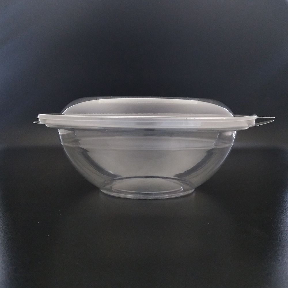 1000 ml 32 oz Disposable PET Plastic Clear Salad Bowl  Fruit  Container With Round Lid for custom