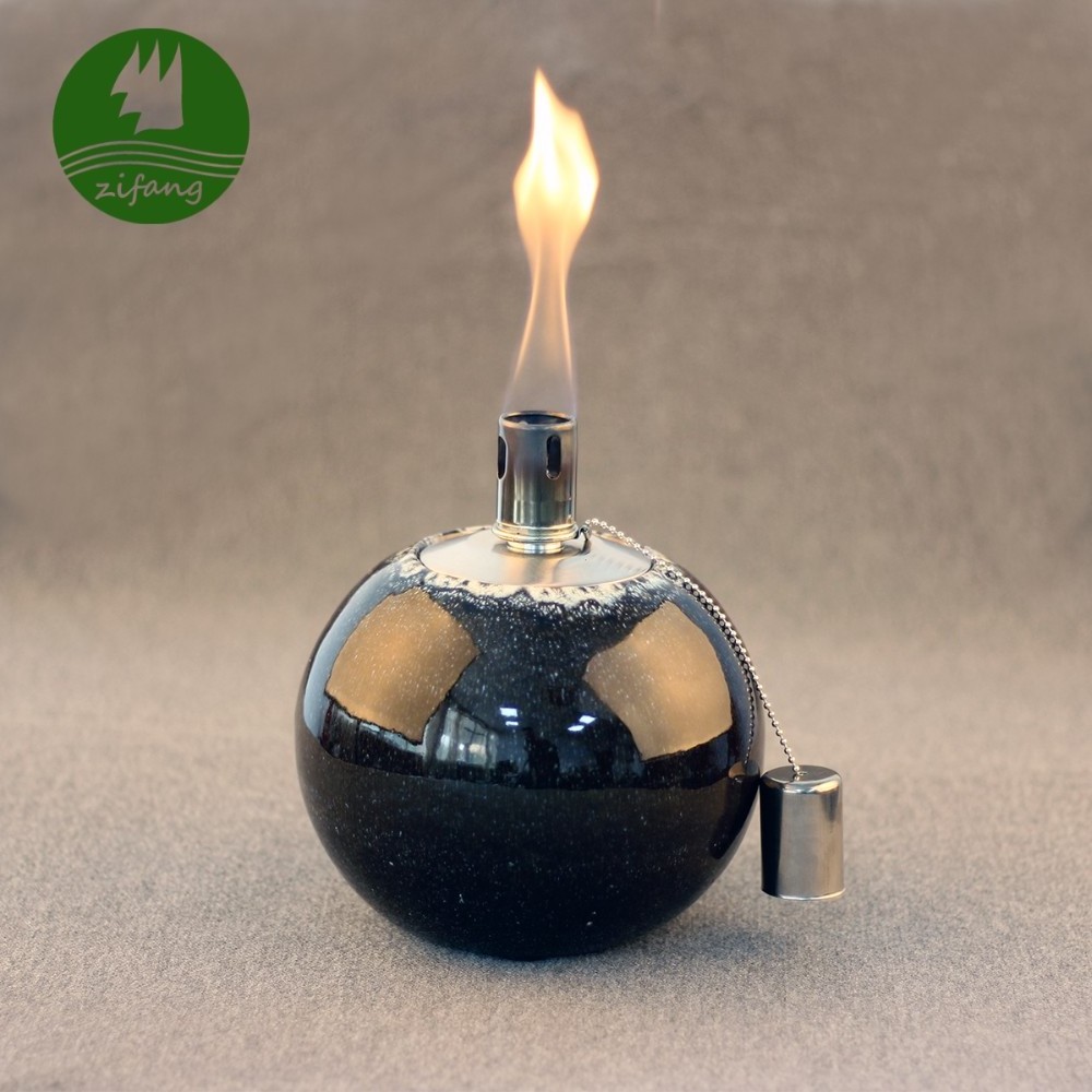 Modern Ceramic Kerosene Lamp Indoor Decorative Desktop Circular Burning Lamp