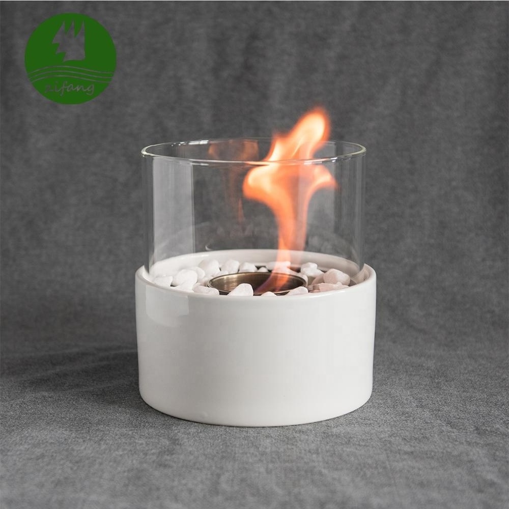 Hot Sale Indoor Round Portable Bio Ethanol Concrete Cement Fireplace Tabletop Fire Pit