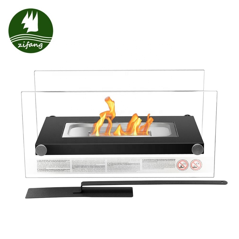 Factory Wholesale Modern Popular Square Mini Ethanol Fireplace For Tabletop Decor Square Fireplace