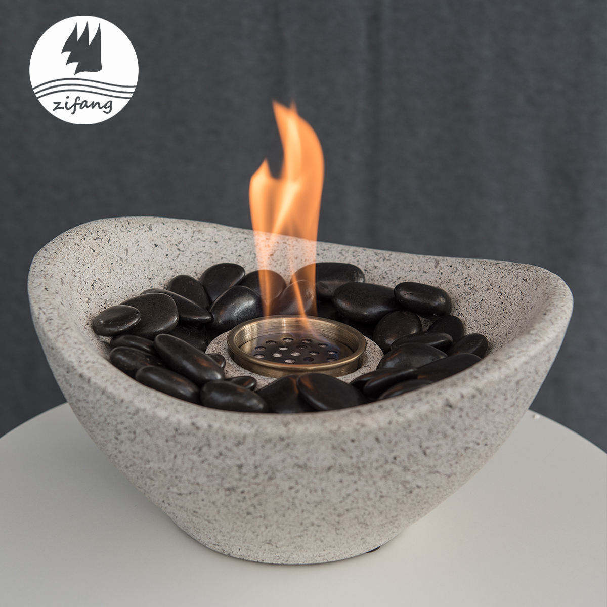 High-Quality Indoor Countertop Fireplace Top Bio-Ethanol Fire Bowl Concrete Outdoor Fire Pit