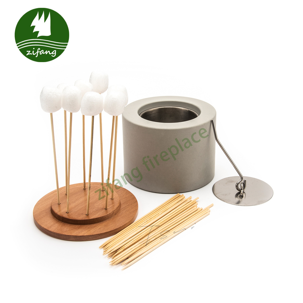 Bio Ethanol Marshmallow Burning Mini Grill Desktop Eco Bonfire Portable Concrete Stainless Steel Table Top Fire Pit