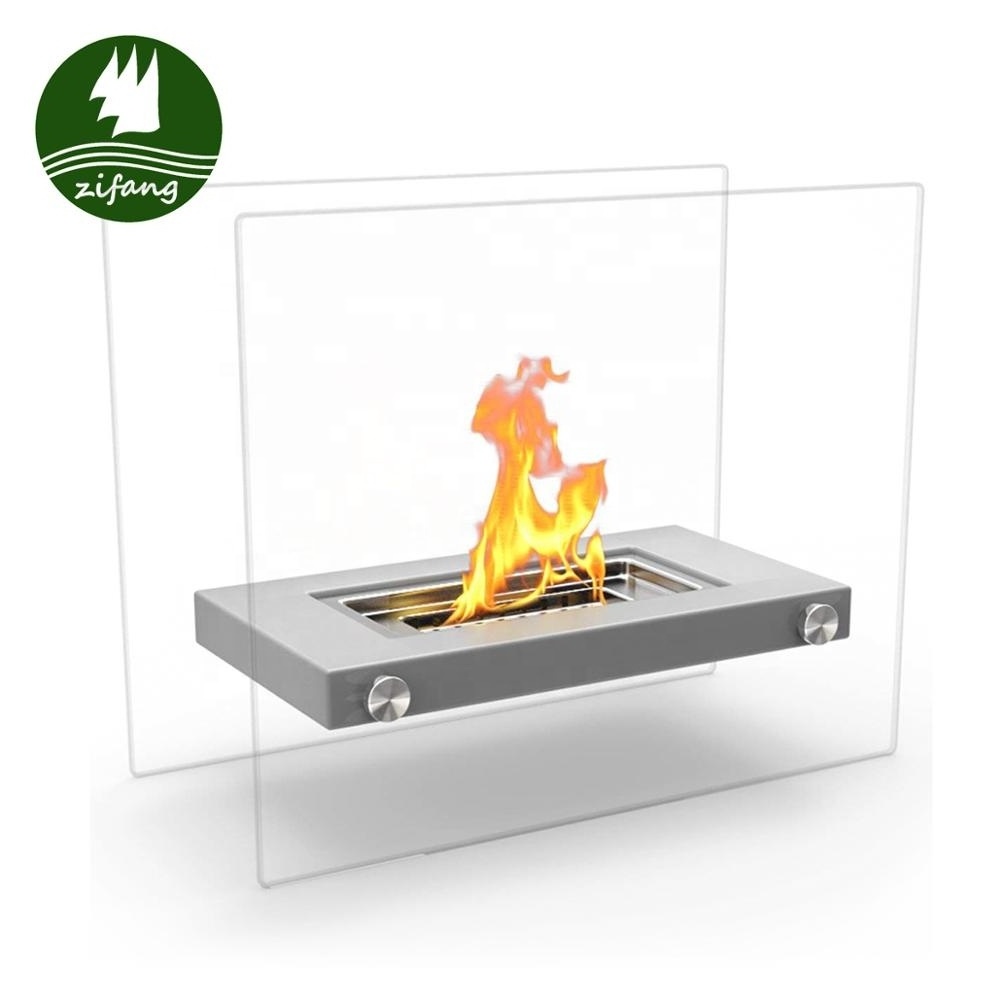 Factory Wholesale Modern Popular Square Mini Ethanol Fireplace For Tabletop Decor Square Fireplace