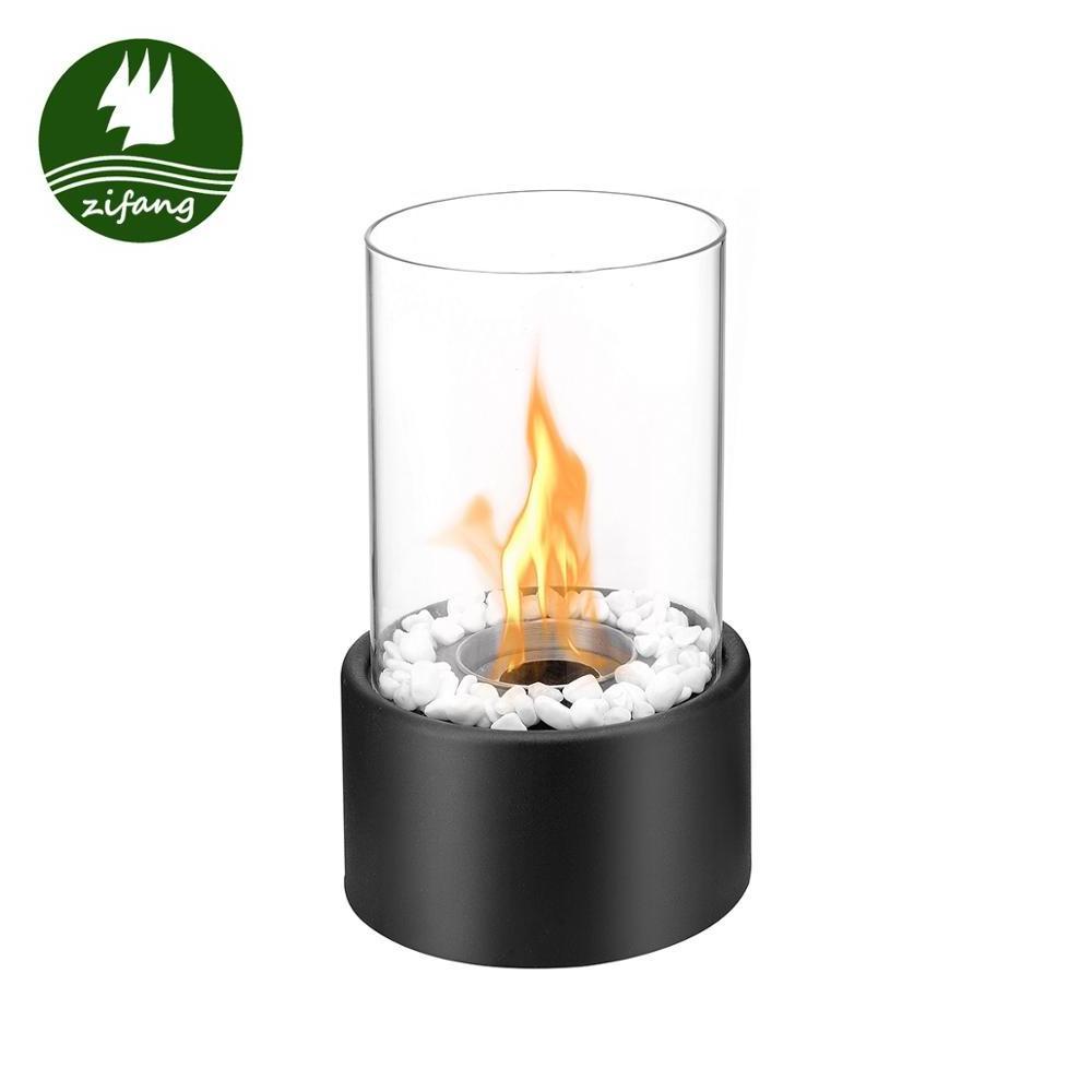 Mobile Desktop Fireplace With Stainless Steel Bioethanol Fire Pit For Home Decoration