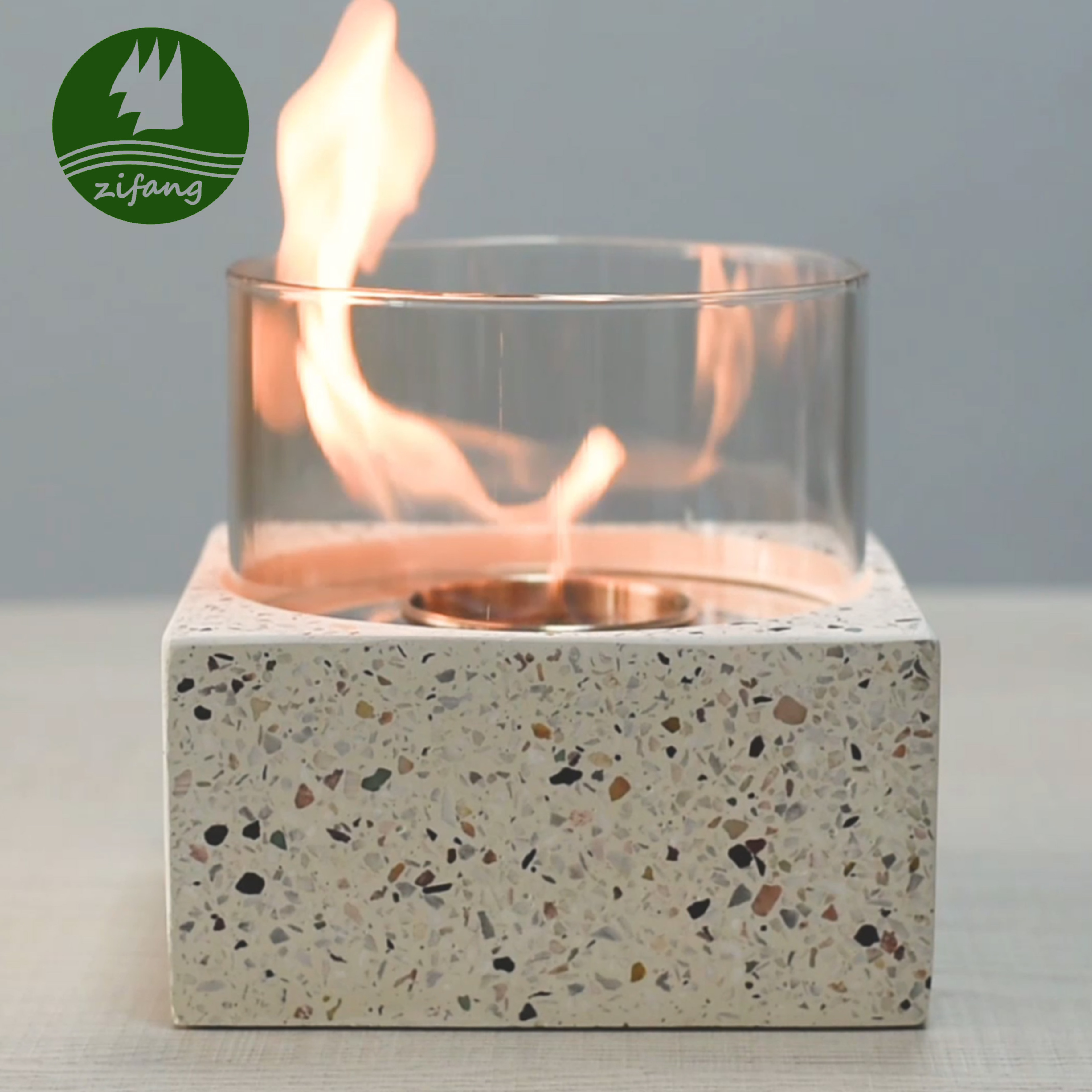 Wholesale Small Table Top Fireplace Tabletop Bio Ethanol Concrete Cement Fire Bowl Indoor Fire Pit