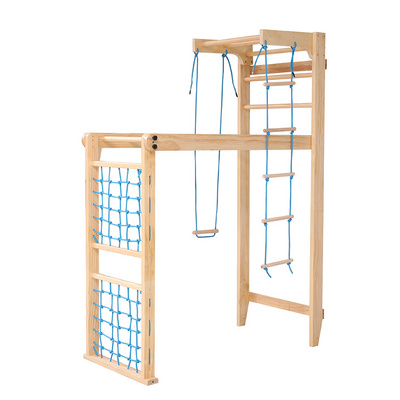 Indoor Montessori Climbing Gym Playground Exercise Equipment Sets Wooden Climbing Frame With Swing Slides