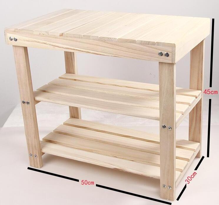 Wood shoe changing room rack bench storage with seating