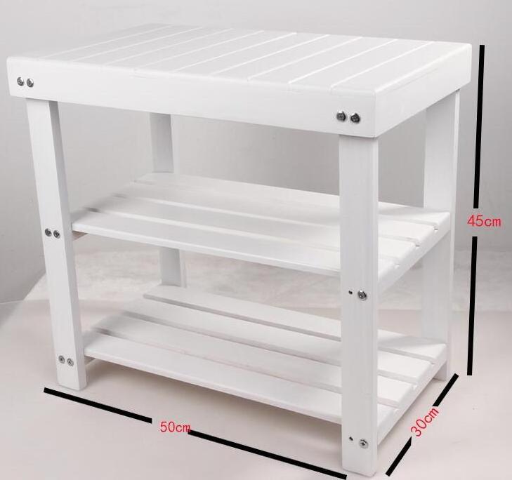 Wood shoe changing room rack bench storage with seating