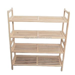 Natural wood modern shoe rack organizer stand wholesale