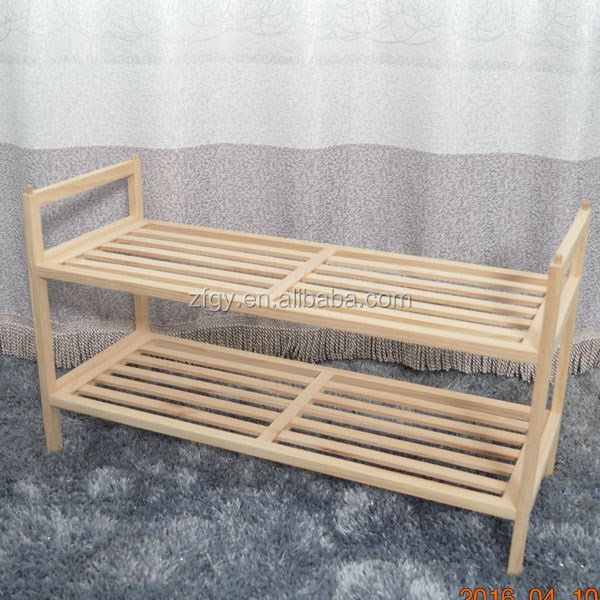 Natural wood modern shoe rack organizer stand wholesale