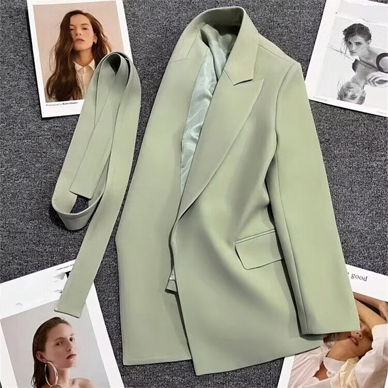 New Lace Up Suit Jacket Coat Women Autumn Spring Korean Style Casual Coat Lady Fashion Blazer Top