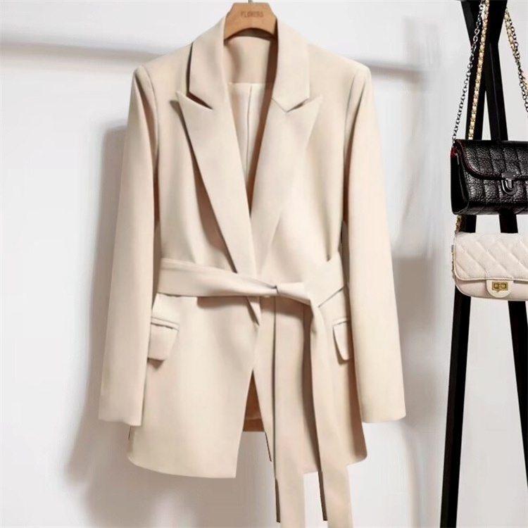 New Lace Up Suit Jacket Coat Women Autumn Spring Korean Style Casual Coat Lady Fashion Blazer Top