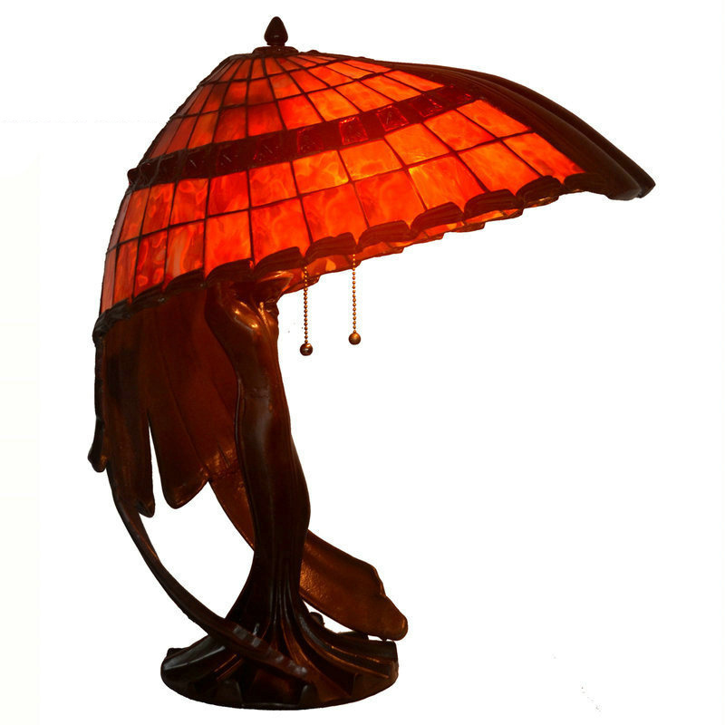 ZF Customized art crafts tiffany stained glass art deco lamp for study table luxury lamps for tables