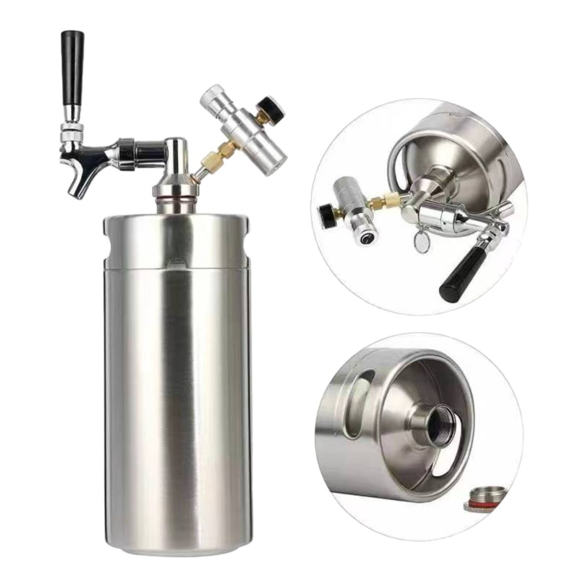 Good Quality SUS304 Stainless Steel Packaging Cans 2l 3.6l Coffee Beer Keg Barrel For Bar