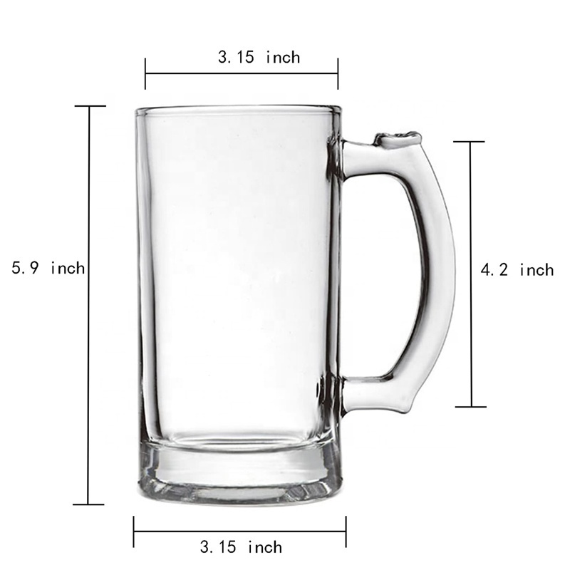 16oz Transparent Beer Glasses,Durable Large Glass Drinking Cup Beer Mugs for Party 450ml Beer Drinking Glasses Set Promotion