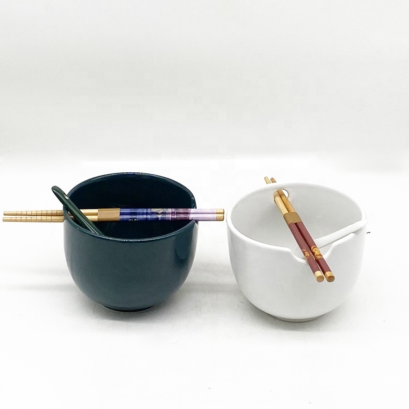 Wholesale Dinnerware Set Japanese Soup Noodle Bowls Custom Logo Ramen Bowl Chopsticks Bowl