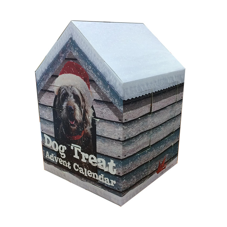 Christmas Dog Treats Toys Advent Calendar PET Food Paper Board Handmade ZF Coated Paper Standard Export Carton Folders 1000 Sets