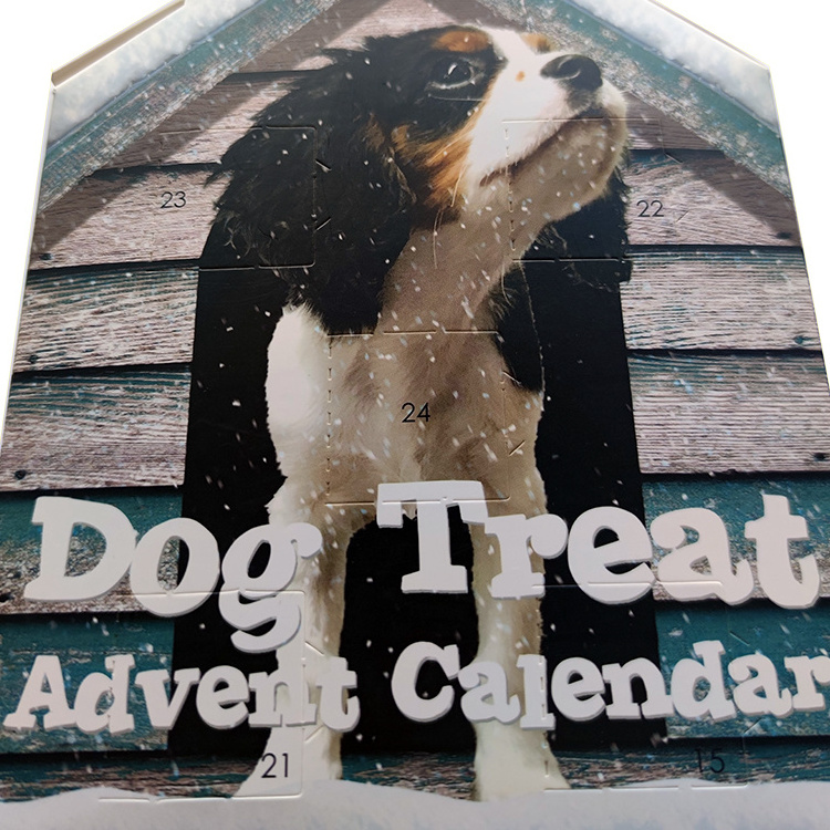 Christmas Dog Treats Toys Advent Calendar PET Food Paper Board Handmade ZF Coated Paper Standard Export Carton Folders 1000 Sets