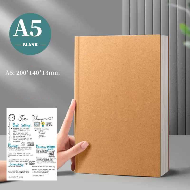 A4 B5 A5 Thread Binding 256 Pages Ultra Thick Kraft Paper notebook hardcover college Ruled Exercise Book For Students Journal