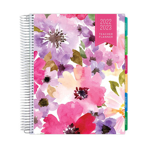 Notebooks Customizable Floral Flower Pattern 2024 2025 Hardcover Spiral Teacher Planner Organizer Journal Student