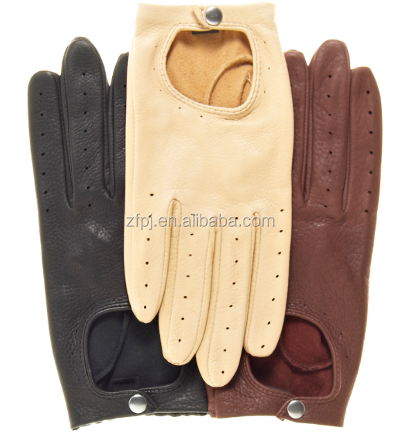 Lady Fashion black brown Sheepskin Leather Driving cycling Gloves for women in europe