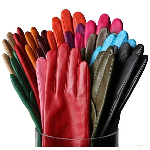 Wholesale Ladies Plain Style Winter Classical leather gloves women winter fashion sheepskin leather cheap dressing gloves