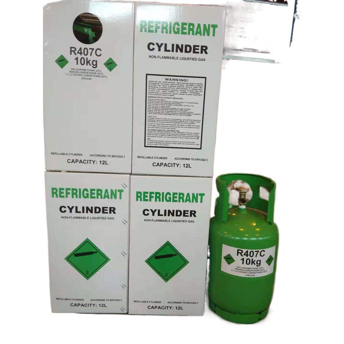 High Purity 99.9% Refrigerant R407c For Cold Storage Commercial Refrigeration