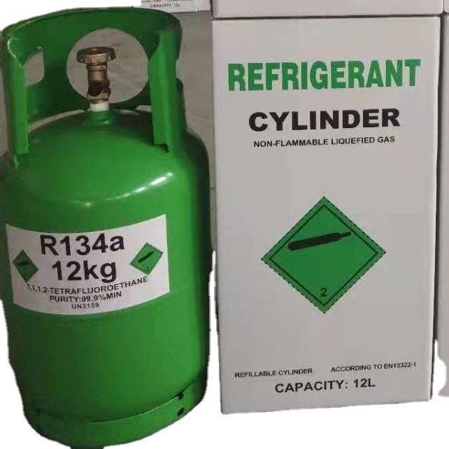 Refrigerant R134a Gas 12l Ce Refillable Cylinder 12kg High Quality 99.9% Purity R134a Gas Price