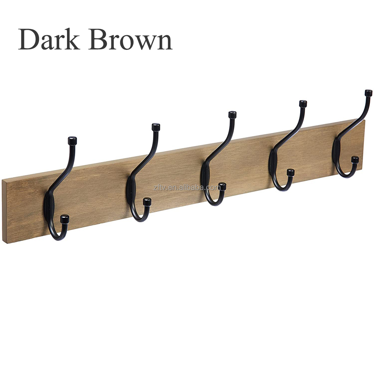 Stylish Autumn Wood,Stainless Steel Wall Mounted Coat Hook Rack