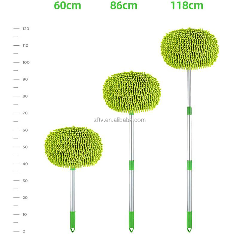 Telescopic Adjustable Rotating Chenille Long Handle Car Cleaning Brushes Kit Microfiber Car Wash Mop Brush