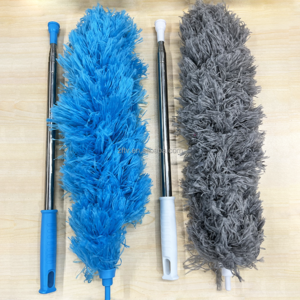 Telescopic Broom Duster Handle Detachable Flexible Feather Microfiber Cleaning Duster