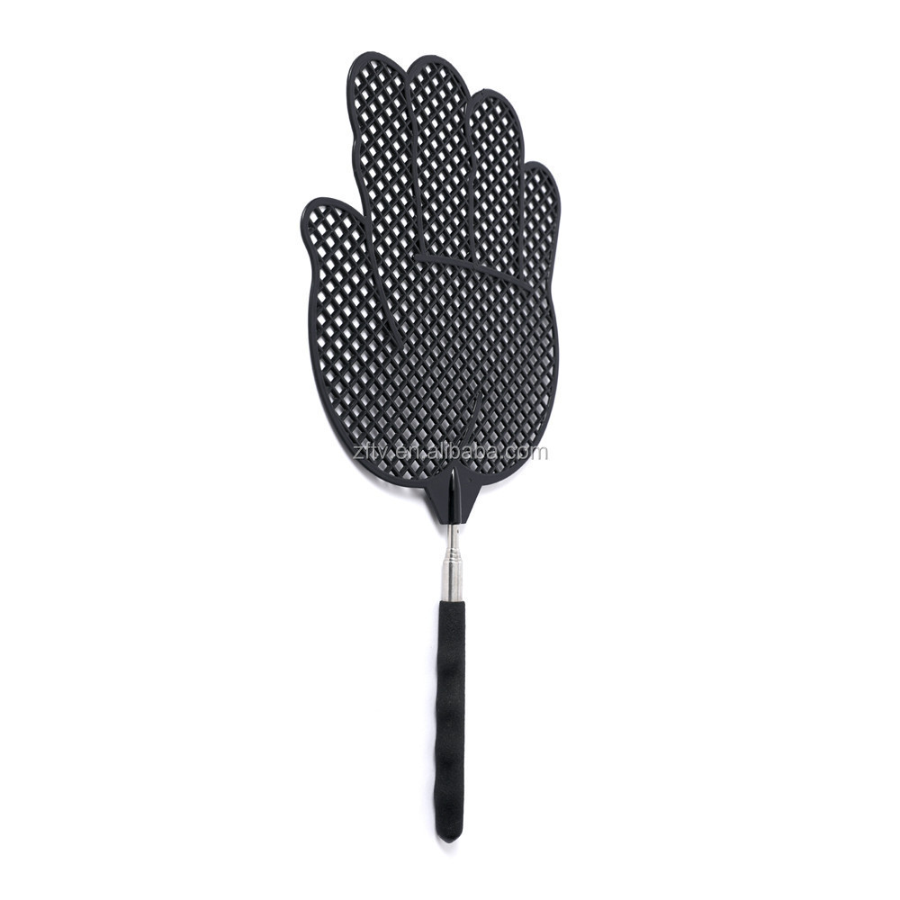 Telescopic Fly Swatter Manual Heavy Duty Plastic Flyswatter with Extendable Stainless Steel Pole 2021 Upgraded