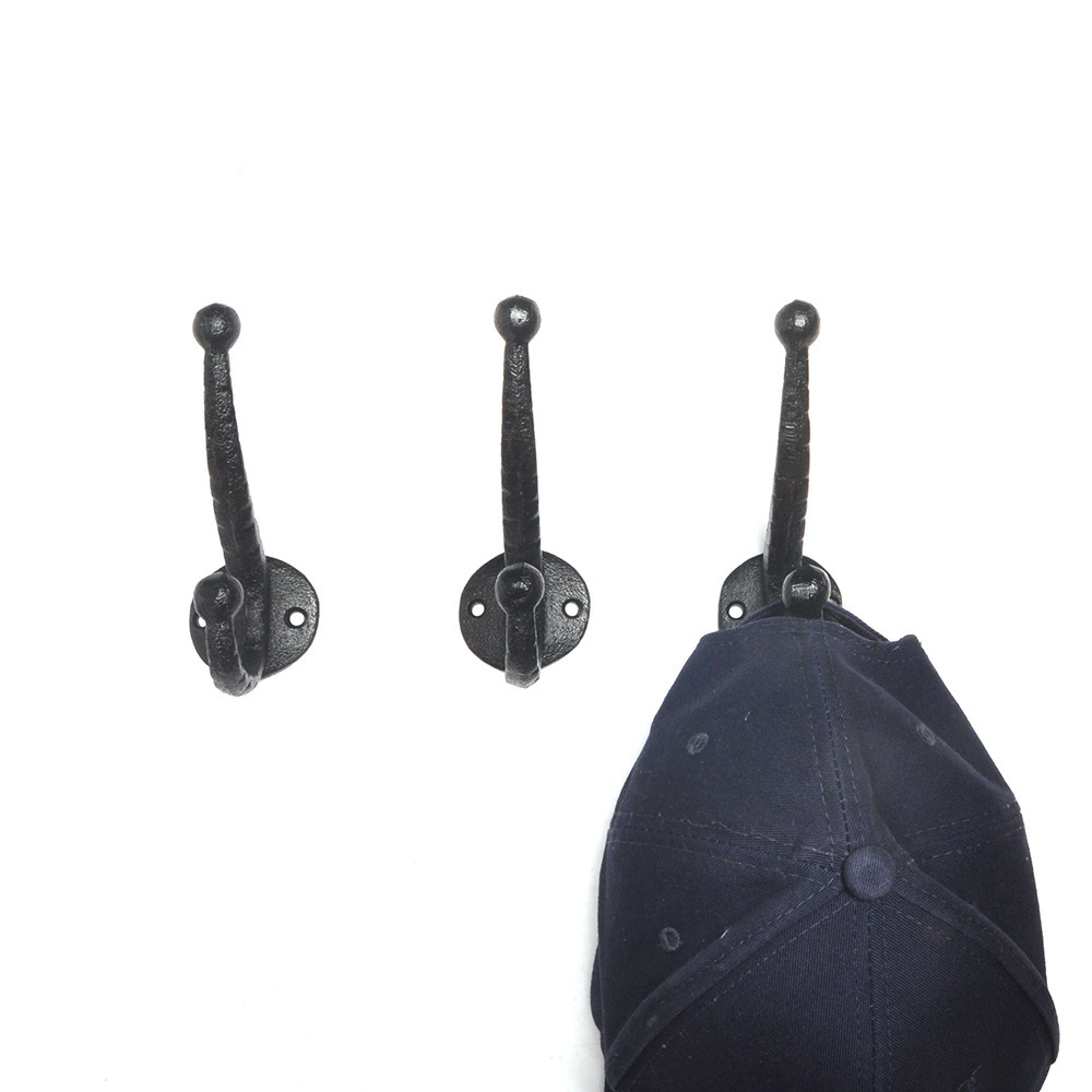 Ambipolar Cast Iron Hooks. Black Hooks for Garden Room,Outdoor Heavy Duty Hall Hook, Coat Hook, Purse Rack, Hat Hooks.