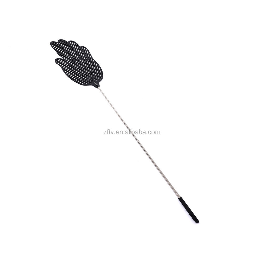 Telescopic Fly Swatter Manual Heavy Duty Plastic Flyswatter with Extendable Stainless Steel Pole 2021 Upgraded