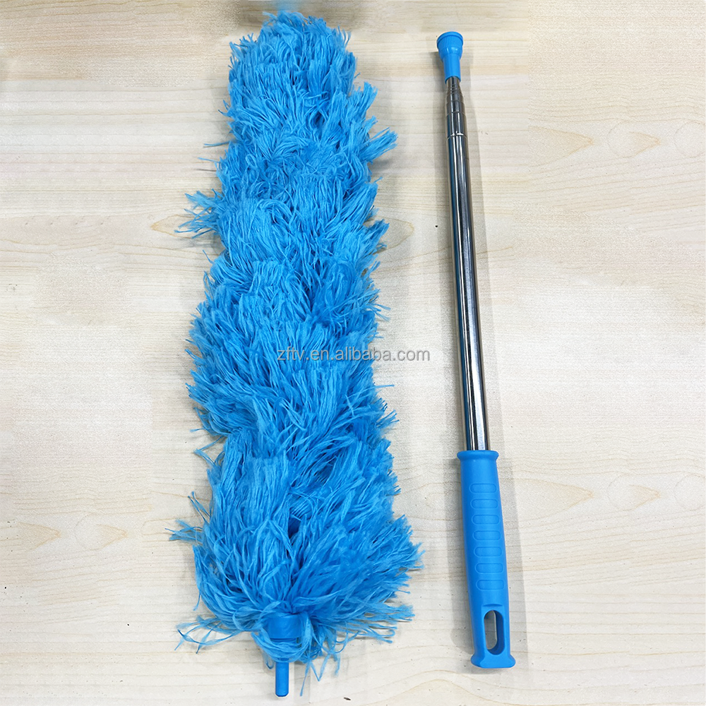 Telescopic Broom Duster Handle Detachable Flexible Feather Microfiber Cleaning Duster