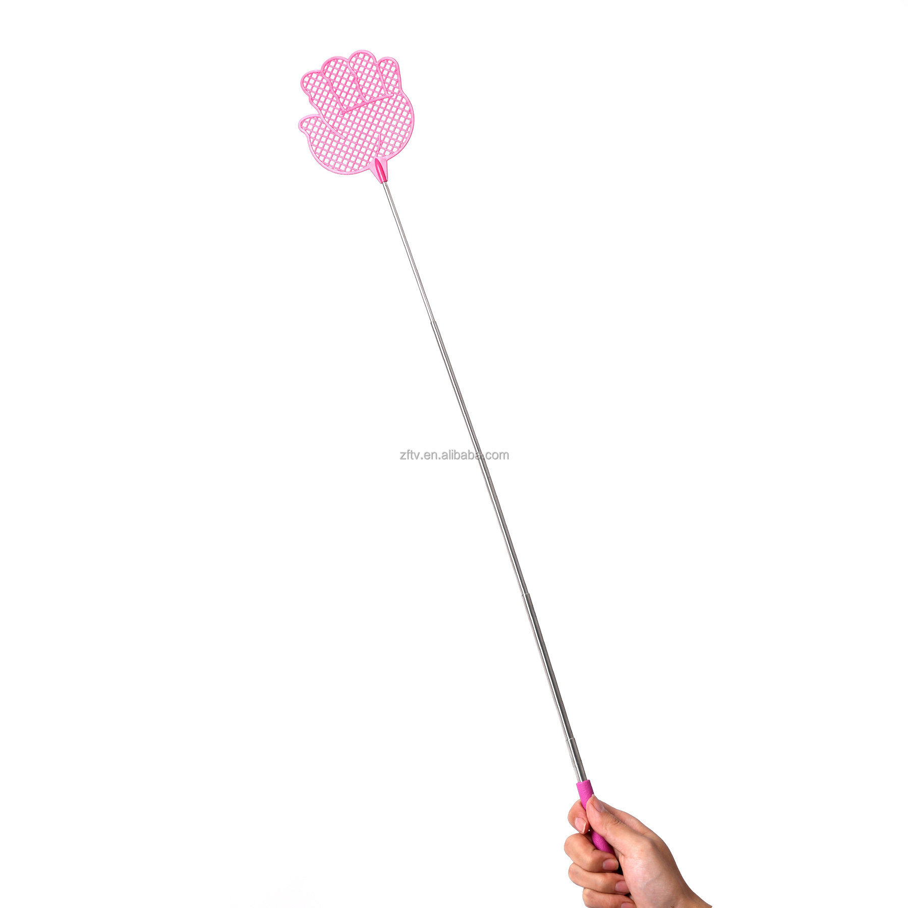 Telescopic Fly Swatters Durable Plastic Fly Swatter  Telescopic Flyswatter with Stainless Steel Handle for Indoor/Outdoor