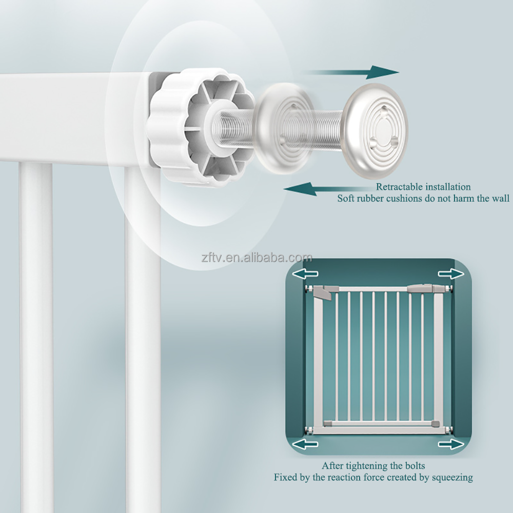 Adjustable Metal Pet Safety Gate Auto Close and Locks Baby Safety Gate