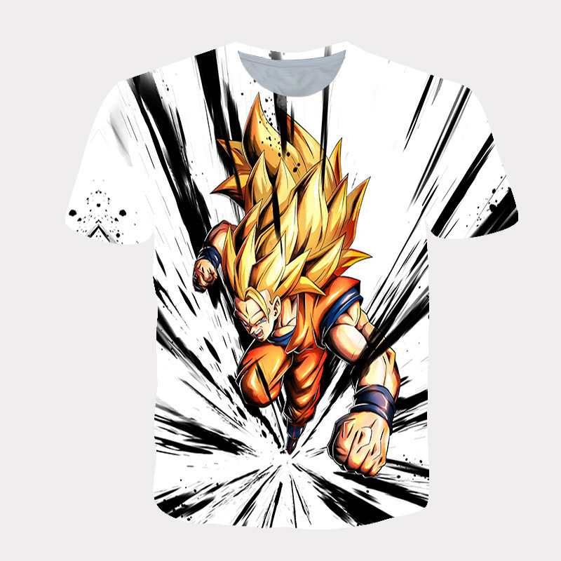 Free Sample Wholesale Custom Pattern Logo Cartoon Character Anime t-shirt Goku DBZ t shirt 3d