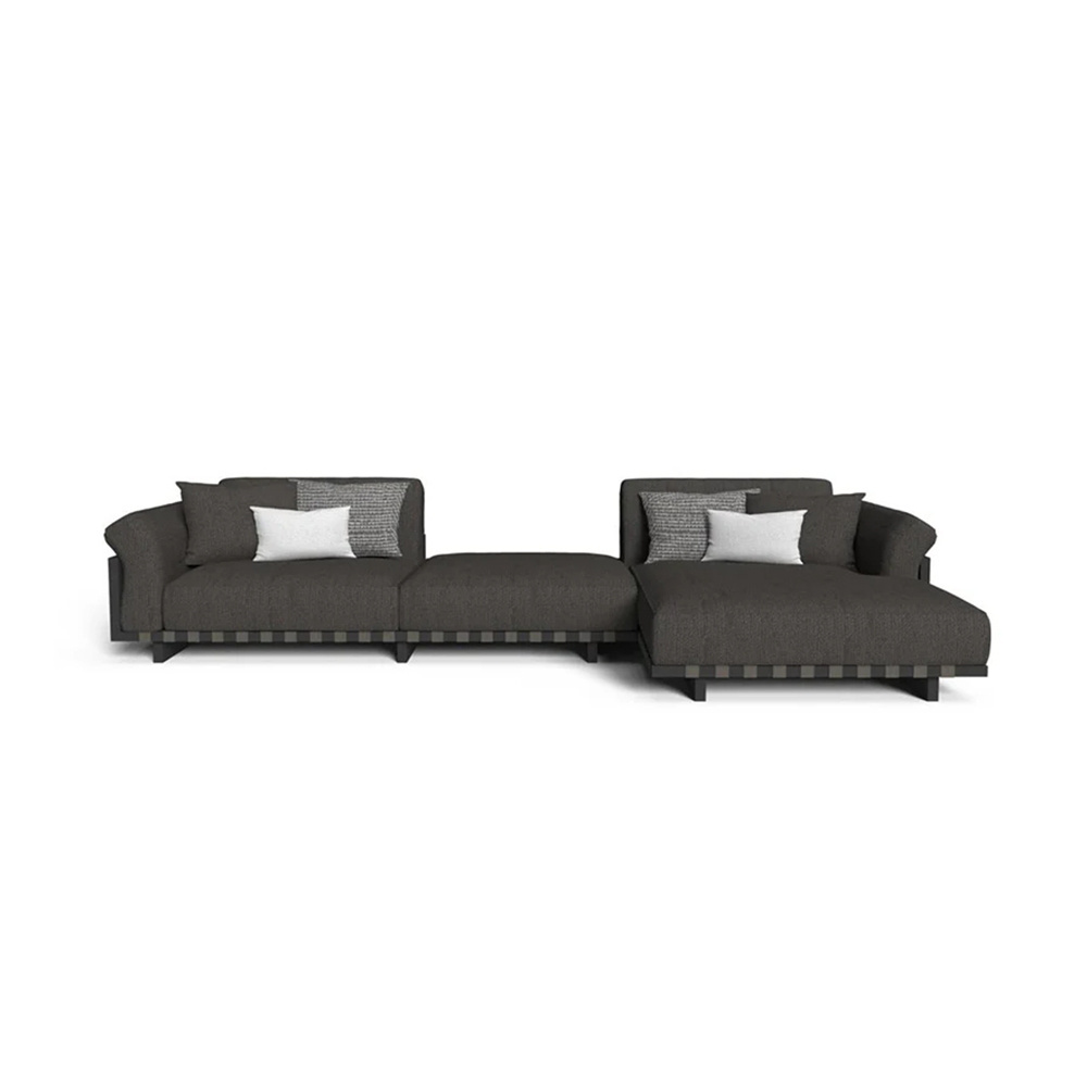 Luxury  hotel outdoor furniture modular sofa sets outside furniture for patio,aluminium garden furniture black