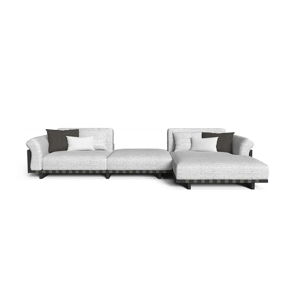 Luxury  hotel outdoor furniture modular sofa sets outside furniture for patio,aluminium garden furniture black